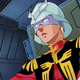 Char in full regalia in Mobile Suit Gundam.